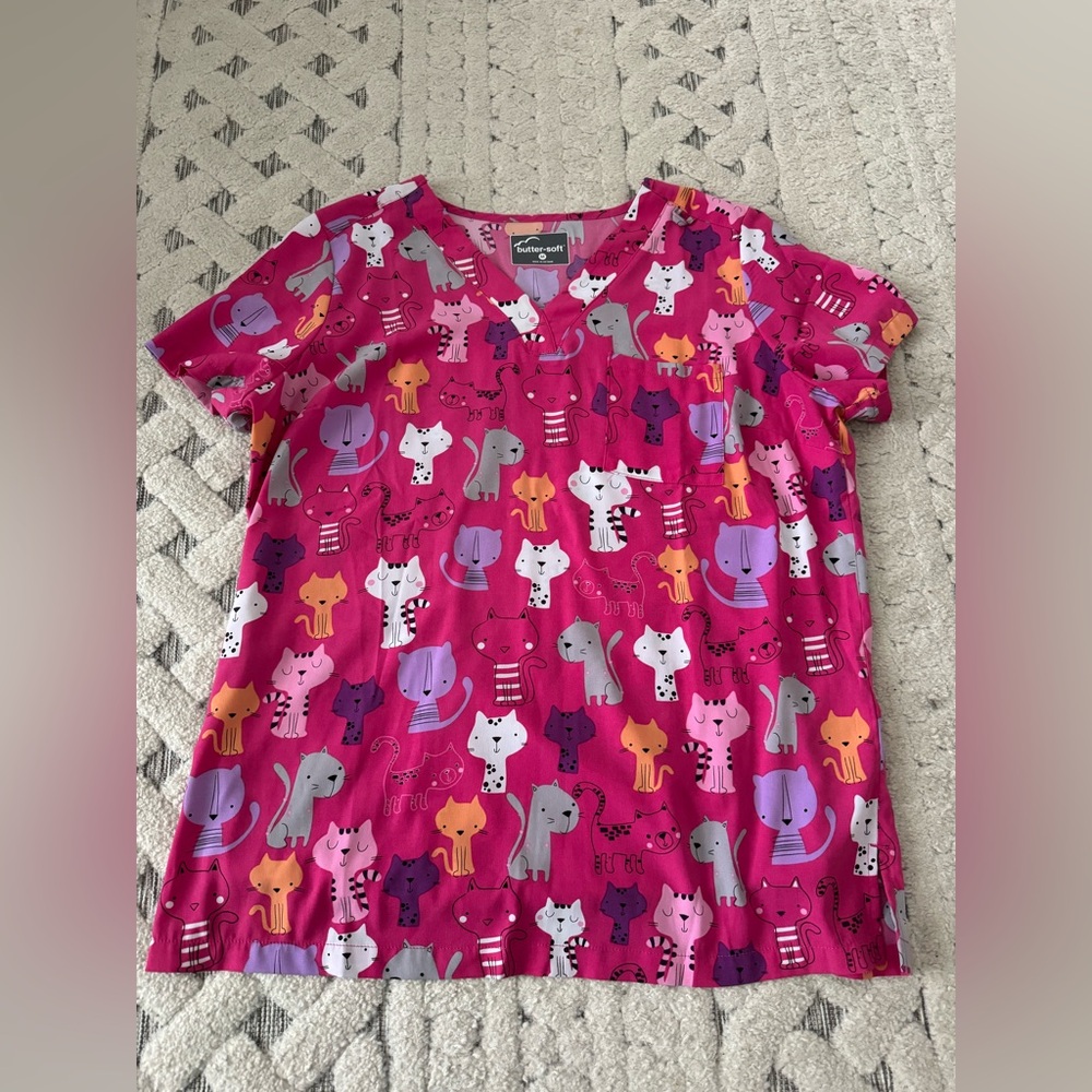 Pink scrub top